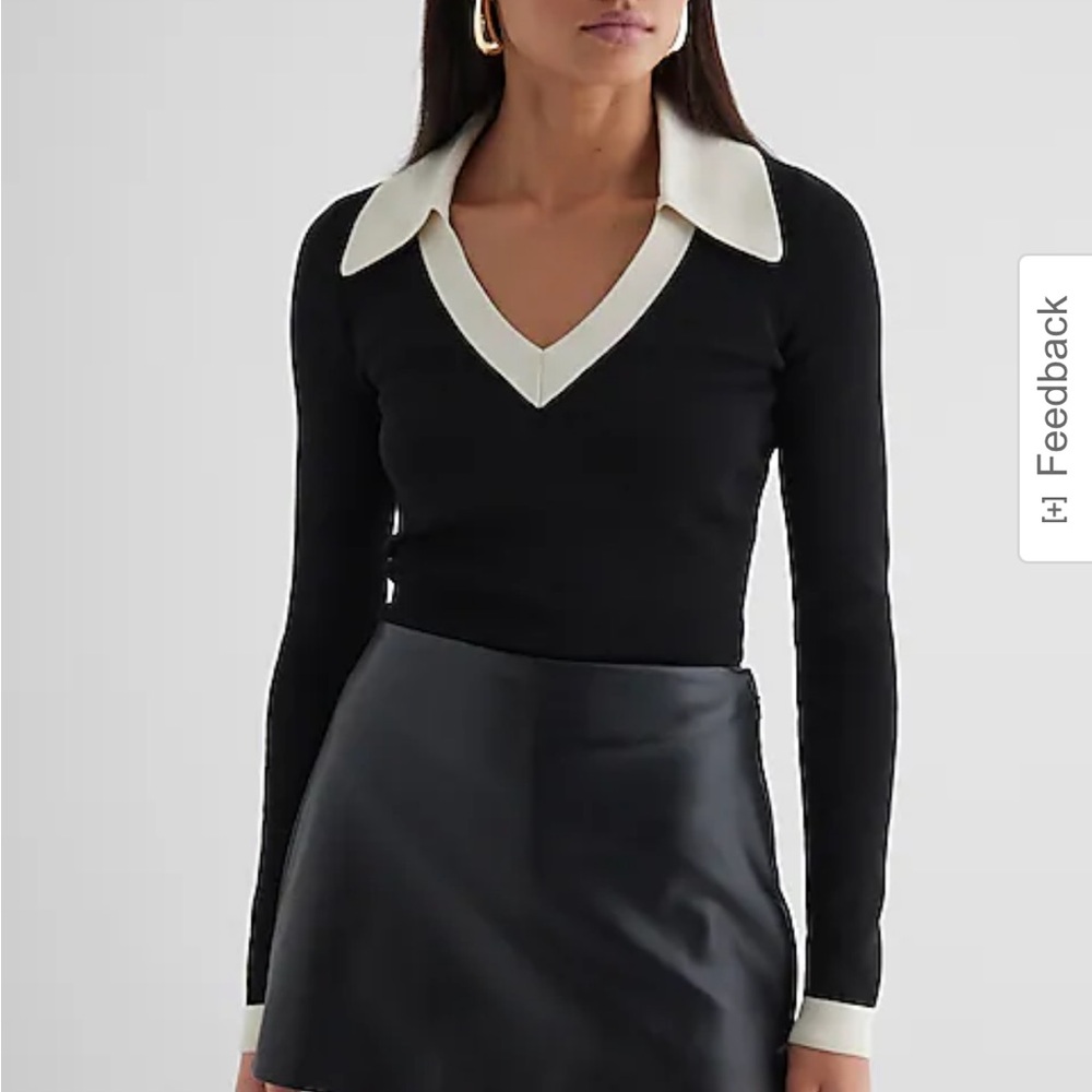 Classic Black and Cream Polo Top